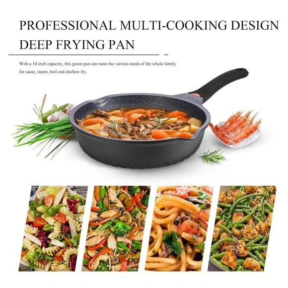 Vinchef Nonstick Deep Frying Saute Pan with Lid (Open Box) - Picture 5 of 6